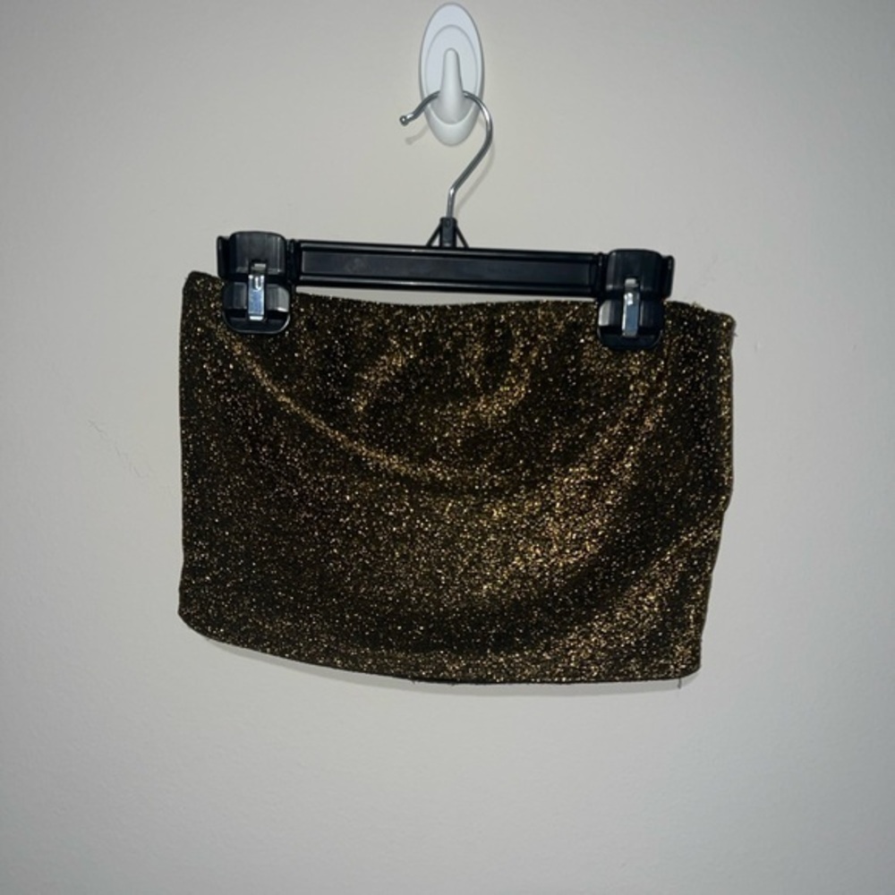 Gold sparkly glitter tube top Windsor Small